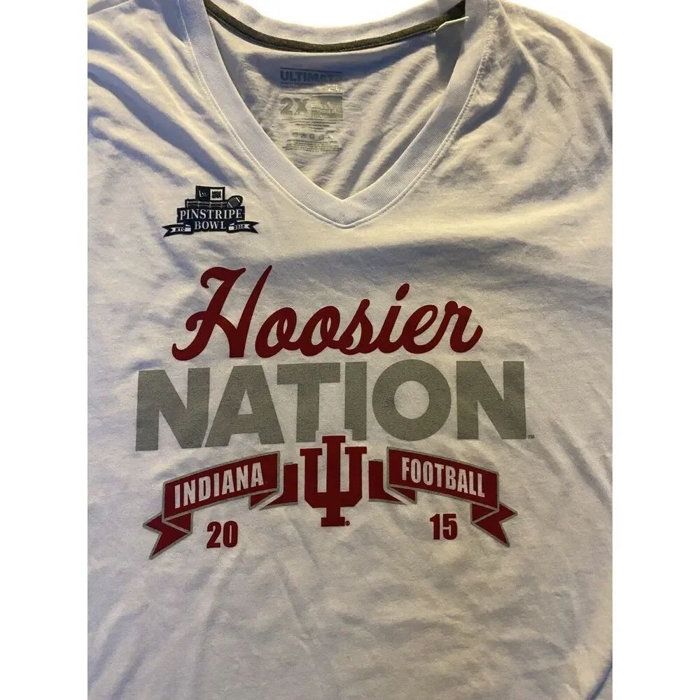 Indiana Hoosier Nation Adidas V Neck T Shirt Size WoMens Sz 2XL - Picture 3 of 10
